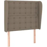 vidaXL Hoofdbord met randen 83x23x118/128 cm stof taupe