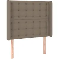 vidaXL Hoofdbord met randen 93x16x118/128 cm stof taupe