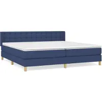 vidaXL Boxspring met matras stof blauw 160x200 cm