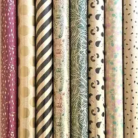 Benza 100% Recyclet - cadeaupapier - extra sterk inpakpapier - 70 Gr/m2 - 200 x 70 cm - 8 rollen