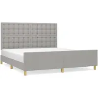 vidaXL Bedframe zonder matras stof lichtgrijs 160x200 cm
