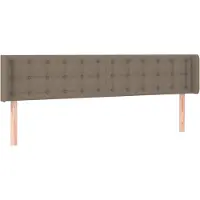 vidaXL Hoofdbord met randen 183x16x78/88 cm stof taupe