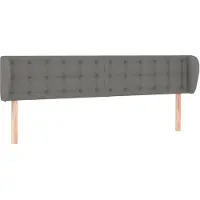vidaXL Hoofdbord met randen 163x16x78/88 cm stof donkergrijs