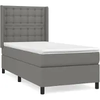 vidaXL Boxspring met matras stof donkergrijs 100x200 cm
