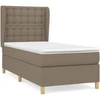 vidaXL Boxspring met matras stof taupe 90x200 cm
