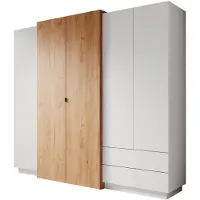 Meubella | Kledingkast wit 230x51x202 Garderobekast