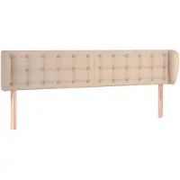 vidaXL Hoofdbord met randen 183x23x78/88 cm kunstleer cappuccinokleur