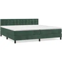 vidaXL Boxspring met matras fluweel donkergroen 200x200 cm