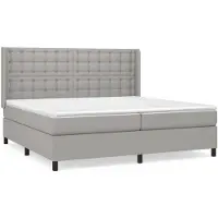 vidaXL Boxspringbed met matras, lichtgrijs, 200x200 cm, gestoffeerd