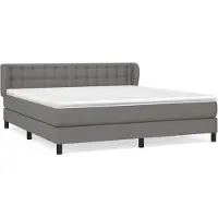 vidaXL Boxspring met matras stof donkergrijs 180x200 cm