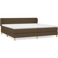 vidaXL Boxspring met matras stof donkerbruin 200x200 cm
