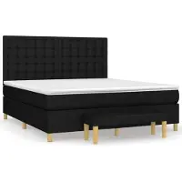 vidaXL Boxspring met matras stof zwart 160x200 cm