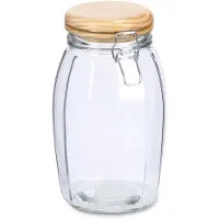 Zeller Voorraadpotten/bewaarpotten - 1.85L - glas - met beugelsluiting - D13 x H23 cm - Voorraadpot