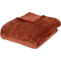 Atmosphera Plaid/bank deken - terracotta - polyester - 180 x 230 cm - Plaids