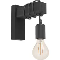 Eglo Townshend Wandlamp - E27 - 21,5 cm - Hout - Zwart