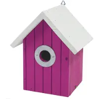 Kinlys Vogelhuisje Roze met Wit Dak- Nestkastje - - Roze - 17005