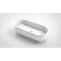 Arcqua Opbouw waskom case ovaal 60x26 cm mat wit