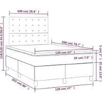 vidaXL Boxspring met matras kunstleer crèmekleurig 120x200 cm