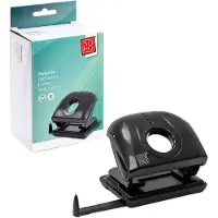 Soho Perforator – Perforator 2–gaats – Perforeert tot 20 vellen – Perforator met opvangbakje – Powersafe – Voorzien van Eurolock – 9 x 12 cm – Zwart