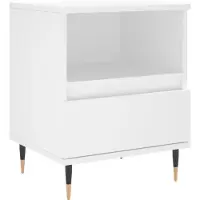 vidaXL Nachtkastje 40x35x50 cm bewerkt hout wit