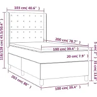 vidaXL Boxspring met matras kunstleer crèmekleurig 100x200 cm