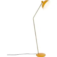 QAZQA Retro vloerlamp geel met brons - Milou