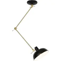 QAZQA Retro plafondlamp zwart met brons - Milou
