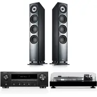 Teufel DEFINION 3 + DENON DRA-900H + DUAL DT 500 Stereo Antraciet/Schwarz