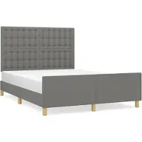 vidaXL Bedframe zonder matras stof donkergrijs 140x200 cm