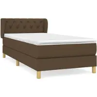 vidaXL Boxspring met matras stof donkerbruin 80x200 cm