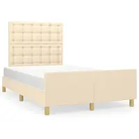 vidaXL Bedframe zonder matras 120x200 cm stof crèmekleurig