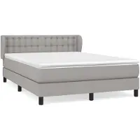 vidaXL Boxspring met matras stof lichtgrijs 140x190 cm