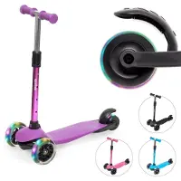 LifeGoods TurboRide Kinderstep - Step 5-8 Jaar - 3 Lichtgevende Wielen - Jongens/Meisjes - Paars
