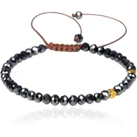 Memphis Armband Natuursteen - 4mm Facetkraal Dark