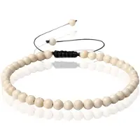 Memphis No.1 Armband - 4mm White Fossil