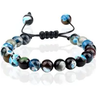 Memphis Dames Armband 8mm Kralen - Blue fire