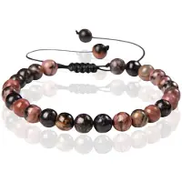 Memphis No.2 Natuursteen Armband Dames - 6mm Rhodonite