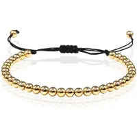 Memphis Macrame Armband Dames - 5mm Goudkleurige Kralen