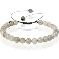 Memphis No.2 Natuursteen Armband Dames - 6mm Flash Stone