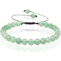 Memphis No.2 Natuursteen Armband Dames - 6mm Groene Aventurijn