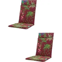 Madison - Tuinkussen - Hoge Rug - 2 st - Celeste Red - 120x50cm - Rood