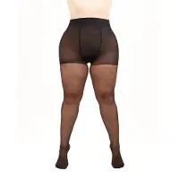 Giulia Panty - Mollie 20 - Grote Maten - Plus Size - Maatje Meer - Zijde Glans - Korte Benen - 20 Den - 3XL - Zwart