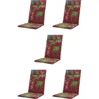 Madison - Tuinkussen - Hoge Rug - 5 st - Celeste Red - 120x50cm - Rood