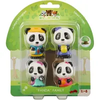 Klorofil De Familie "Panda" Speelset - Speelfiguren set - Poppetjes familie - Kinder Speelgoed - Bao, Jian, Tam en Poppy - Vanaf 18 maanden - 4-Delig