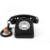 GPO Druktoets retro telefoon zwart|Maat: