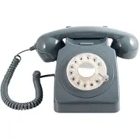GPO Draaischijf retro telefoon grijs|Maat: