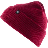 ALTIDUDE HERMIT Bordeaux Unisex, klassieke geribde gebreide muts, normale pasvorm, manchetten, dubbele laag, Buitenkant: 80% scheerwol (lamswol) / 20% polyamide // Voering: 100% scheerwol (merino)