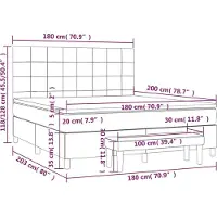 vidaXL Boxspring met matras fluweel donkergrijs 180x200 cm