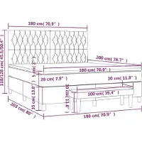 vidaXL Boxspring met matras fluweel donkergrijs 180x200 cm