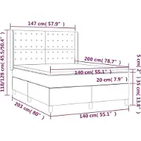 vidaXL Boxspring met matras stof blauw 140x200 cm